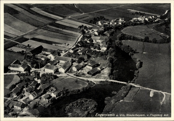 Postcard Enzersweis an der Vils, aerial photograph