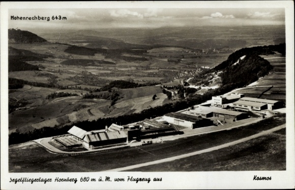 Postcard Rechberg Schwäbisch Gmünd in the Ostalbkreis, Hohenrechberg, aerial photograph of gliding site, L