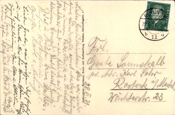 Postcard The Havellied, PJG Roer, sailing boat, panorama