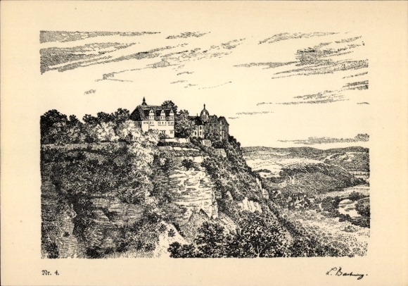 Artist Postcard Dornburg an der Saale Thuringia, Goethe biography, poem, No. 4