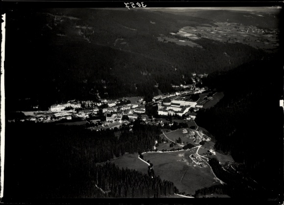 Postcard St. Blasien in the Black Forest, aerial photo