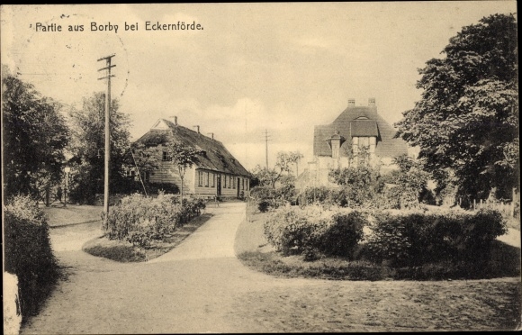 Postcard Baltic resort Eckernförde, lot from Borby