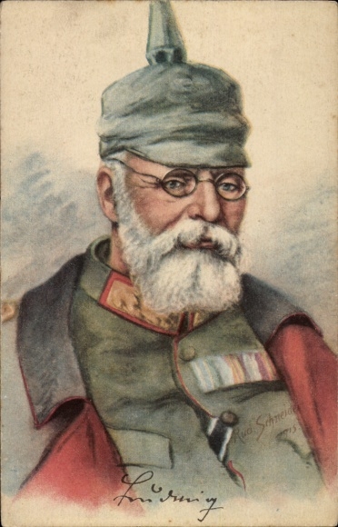 Artist PC Schneider, Rud., King Ludwig III., cigarette factory Georg A. Jasmatzi AG, advertisement