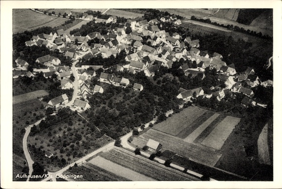Postcard Aufhausen Geislingen an der Steige, aerial photograph