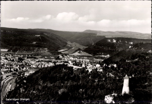 Postcard Geislingen an der Steige, landscape photo, city view, castle, s photo