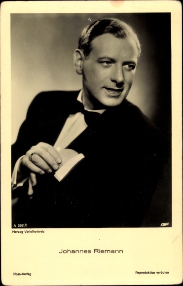 Postcard actor Johannes Riemann, Ross Verlag A 3361 1