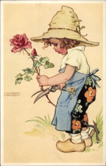 Artist PC Lungershausen, Ilse Wende, girl with a rose