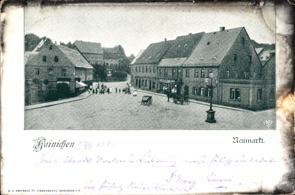 Postcard Hainichen in Saxony, Neumarkt