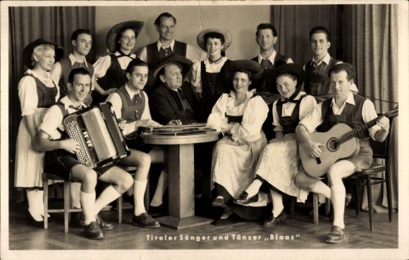 Photo Postcard Tyrolean Singers and Dancers Blaas