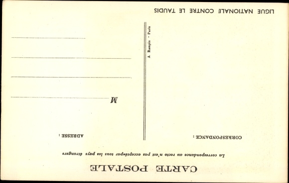 Artist Postcard Poulbot, Francisque, Why don&#39;t you sleep at home, National League against slums