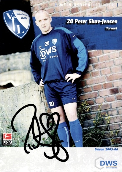 Autograph card footballer Peter Skov-Jensen, VfL Bochum, autograph