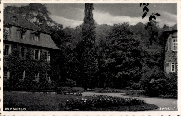 Postcard Wächtersbach in Hessen, castle courtyard
