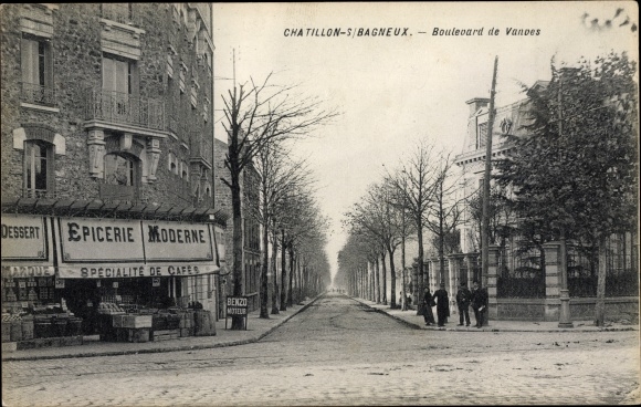 Postcard Chatillon Hauts de Seine, Boulevard de Vanves