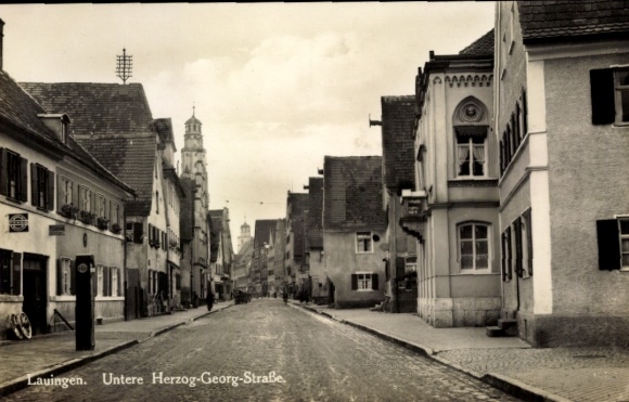 Ak Lauingen aan de Donau-Zwabische Alb, Lower hertog Georg Street