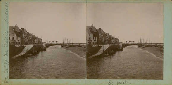 Stereo Foto Sainte Croix Kanton Waadt, Hafenpartie, 1898