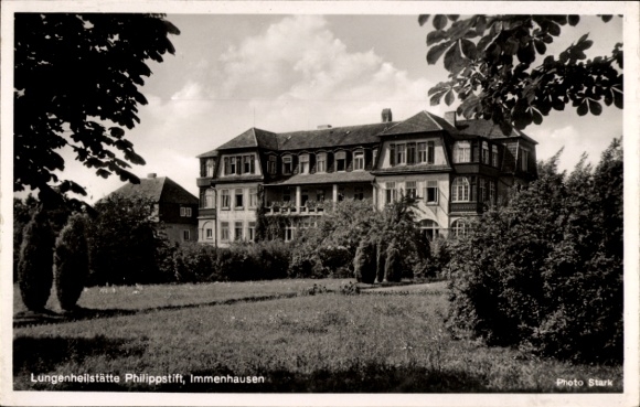 Postcard Immenhausen, Philippstift Lung Sanatorium, Garden