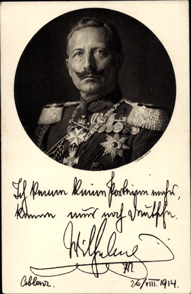 PC Kaiser Wilhelm II, portrait, uniform, medal