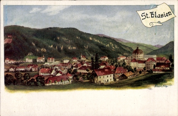 Artist Chromo-Litho Fexer, Sankt Blasien in the Black Forest