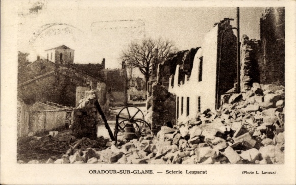 PC Oradour sur Glane Haute Vienne, ruins, war destruction WWII