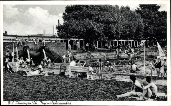 Postcard Bad Hönningen am Rhein, thermal swimming pool