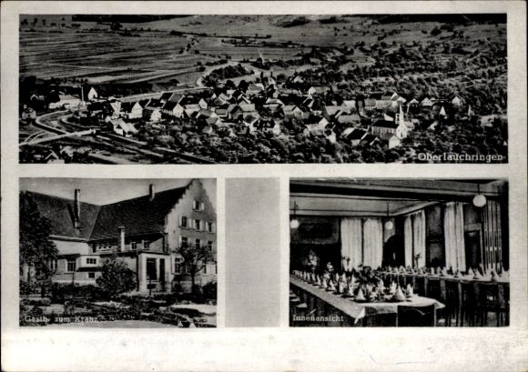 Ak Oberlauchringen Lauchringen in Baden, Panorama, Gasthaus zum Kranz, Innenansicht