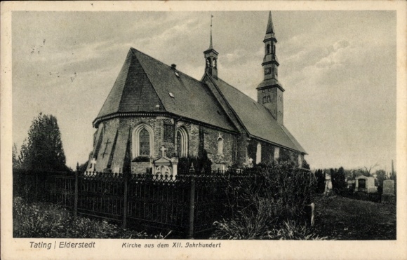 Ak Tating in Noord-Friesland, kerk uit de XII. eeuw