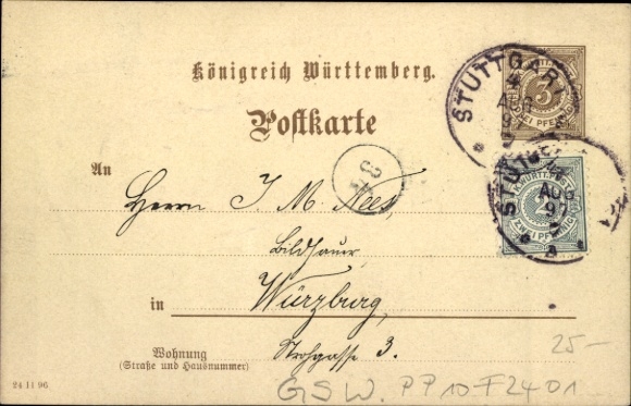 KP pocztowa Stuttgart w Badenii-Wirtembergii, widok na miasto w 1686 roku