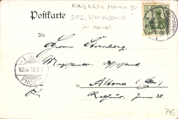Postcard Rendsburg in Schleswig Holstein, Kaiser Wilhelm Canal, battleship