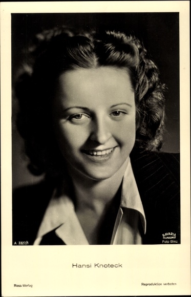 Ak Schauspielerin Hansi Knoteck, Portrait, Ross Verlag A 3327/1