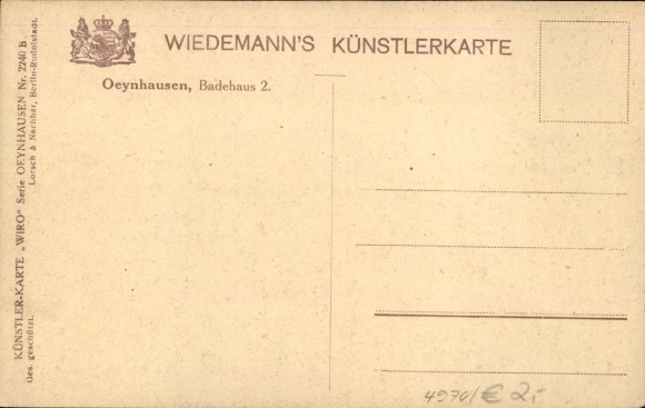 Artist Postcard Bad Oeynhausen in North Rhine Westphalia, part at the bathhouse 2