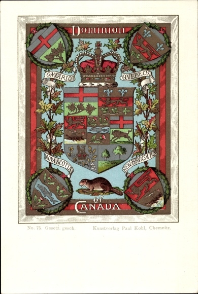 Herb lito Kanada, Nowy Brunszwik, Quebeck, Ontario, Nowa Szkocja