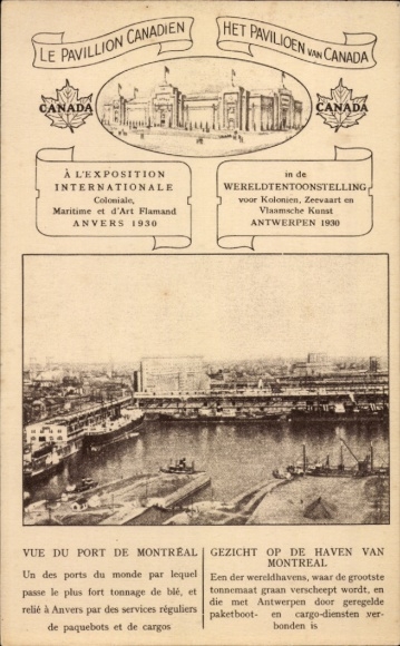 Postcard Antwerp Antwerp Flanders, International Exhibition 1930, Canadian Pavilion