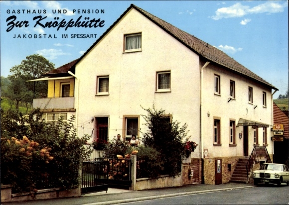 Postcard Jakobsthal Heigenbrücken in the Spessart Lower Franconia, Gasthaus Zur Knöpphütte
