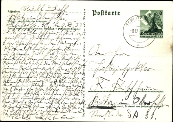 Postal stationery Postcard We thank our Führer, Sudetenland, Bohemia, Moravia, Hitler