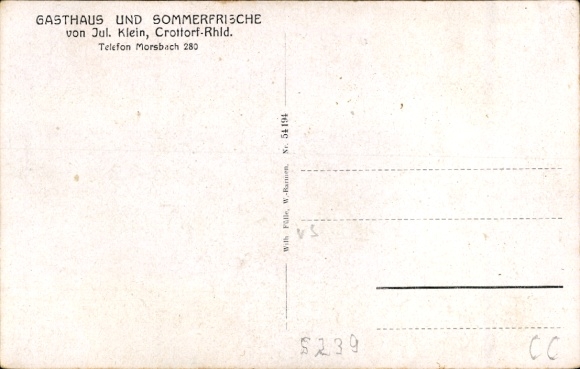 Postcard Crottorf Friesenhagen Rhineland Palatinate, castle, deer