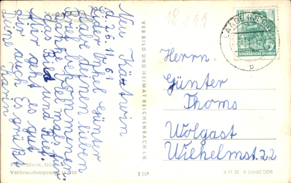 Postcard Laage in Mecklenburg, Street of Peace
