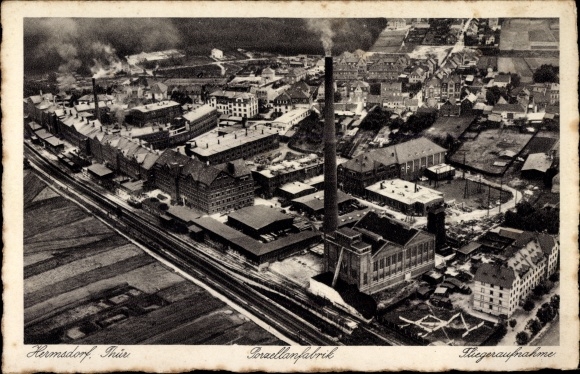 PC Hermsdorf in Thuringia, porcelain factory, aerial photo