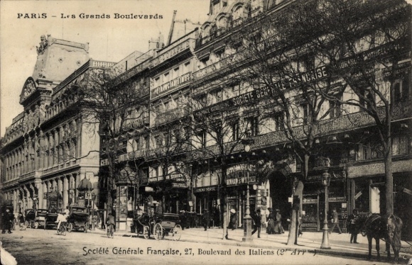 Ansichtkaart Parijs II, Boulevard des Italians, Société Générale Francaise