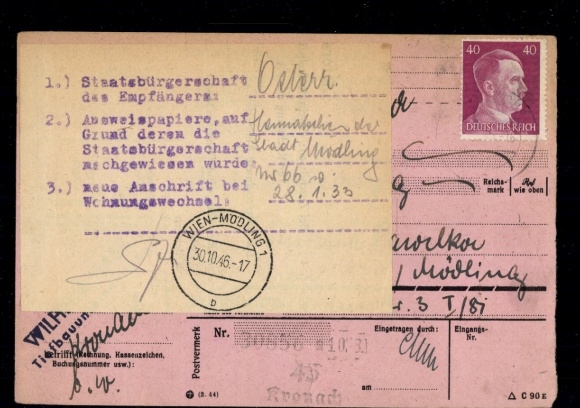 PAW No. 795 "Kronach 10.3.45" with certificate of origin