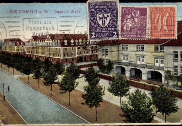 Ak Ludwigshafen am Rhein, Blick in die Rupprechtstraße
