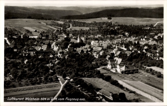 Ak Welzheim in Württemberg, Fliegeraufnahme