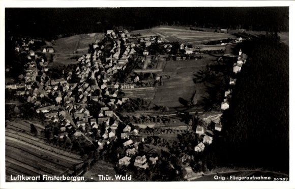 Postcard Finsterbergen Friedrichroda in the Thuringian Forest, aerial photograph