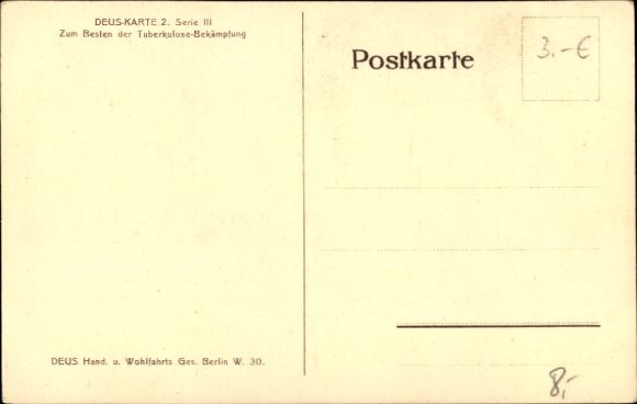 Artist Postcard Grete Boger, Julius Caesar, Portrait, DEUS, For the Benefit of Fighting Tuberculosis