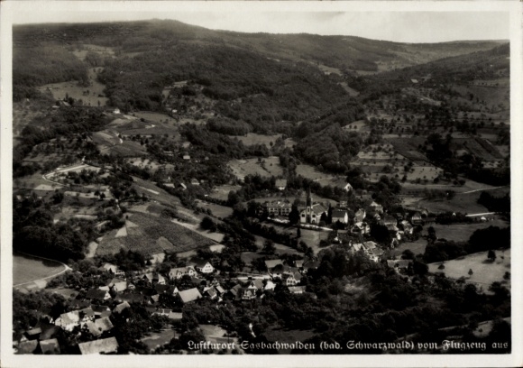 Postcard Sasbachwalden in the Black Forest, aerial photograph