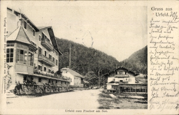 Postcard Urfeld Kochel am See Upper Bavaria, to the fisherman