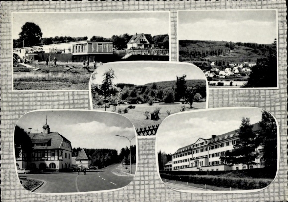 Postcard Hochwaldhausen Ilbeshausen Grebenhain Hessen, partial views, convalescent home AOK Kassel