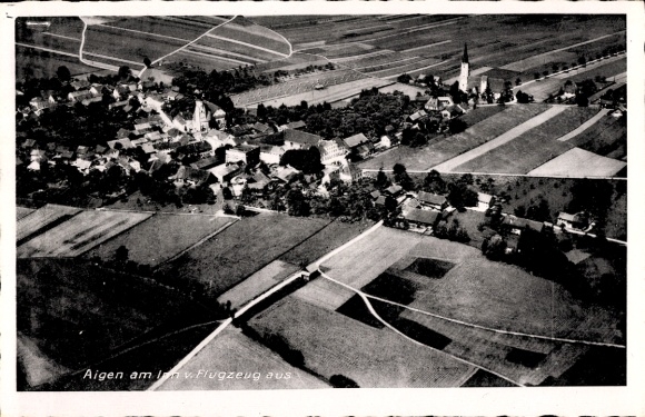 Ansichtkaart Aigen am Inn Bad Füssing in Neder-Beieren, luchtfoto