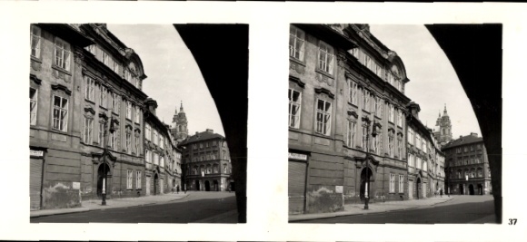 Stereo Photo Praha Prague, Lesser Town, Maltheserplatz