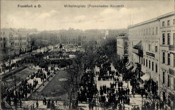 Postcard Frankfurt an der Oder, Wilhelmsplatz, Promenade Concert