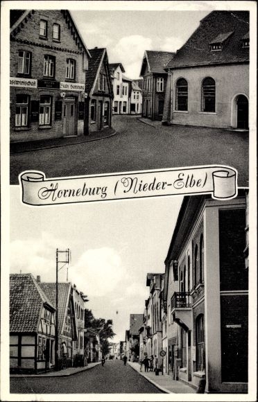 Ansichtkaart Horneburg in het oude land, straatdeel